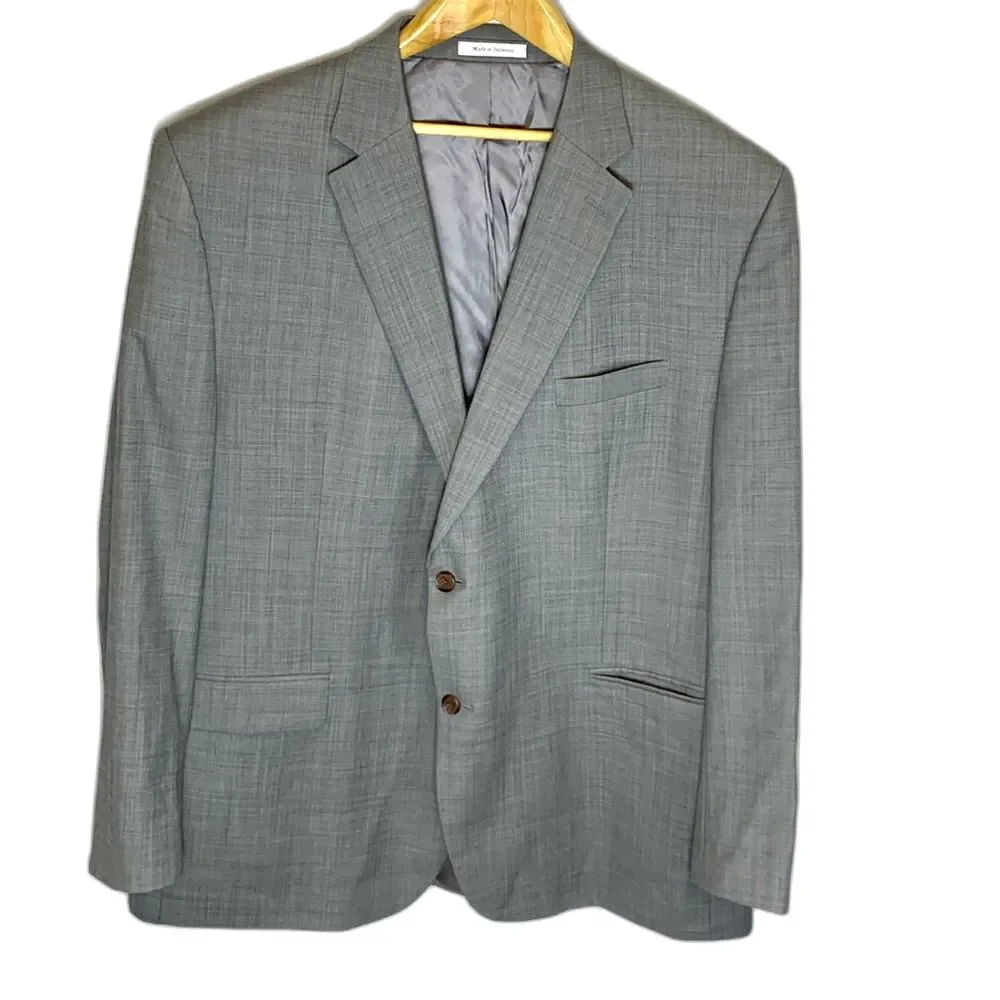 Lauren Ralph Lauren Men's Gray Wool Two Button Classic Sports Coat Size 48L